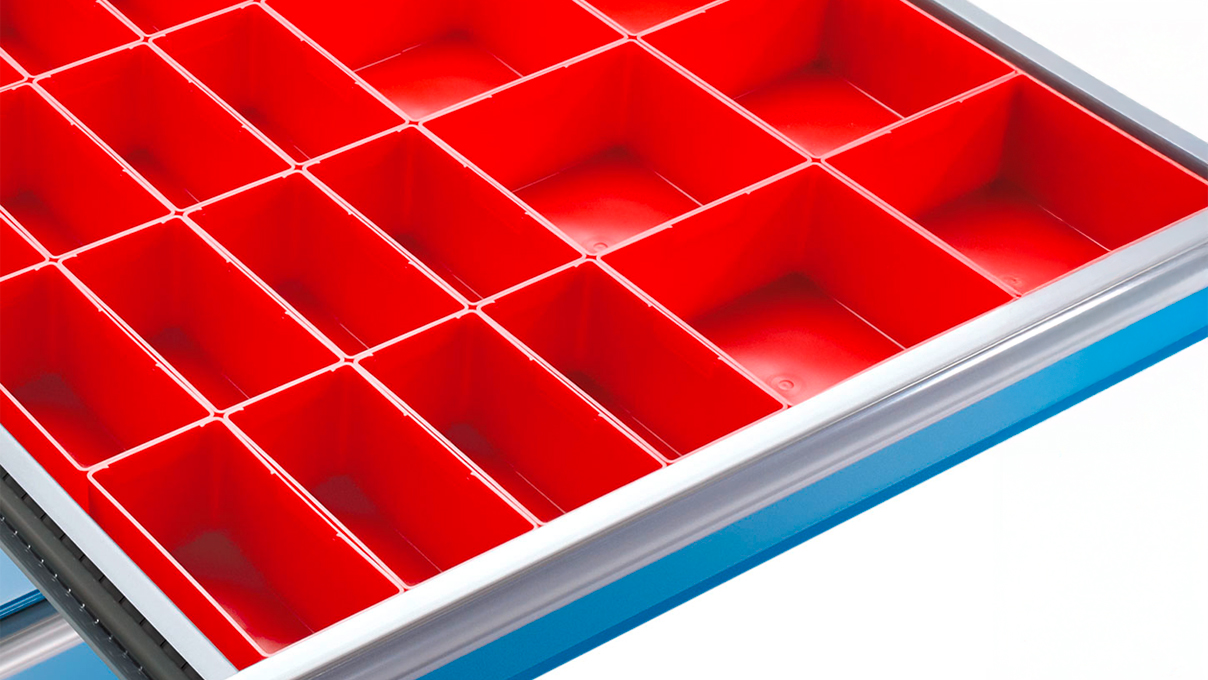 Lista plastic boxes, set for 54 x 27 E with front height 75 mm, 24 pieces