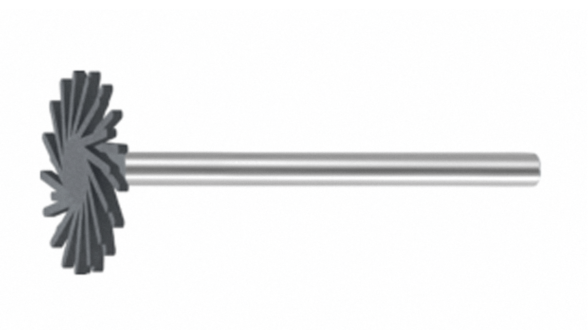 Polijster Eveflex, donkergrijs, twist, Ø 17 x 1,6 mm, medium, korrel grof, HP-schacht