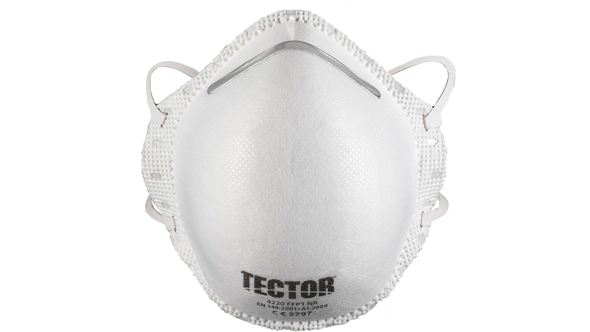 Mascarilla respiratoria para partículas FFP1, sin válvula de exhalación, EN 149 2001
