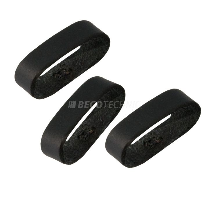 Sortiment mit 60 schwarzen Schlaufen für Lederbänder, 8 - 18 mm