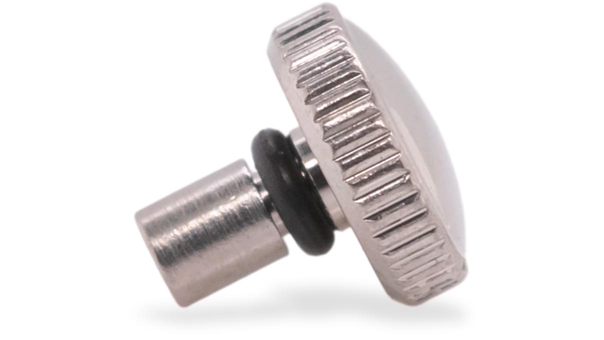 Waterproof crown, Japanese shape, Stainless steel, White, Head Ø 3,5 mm