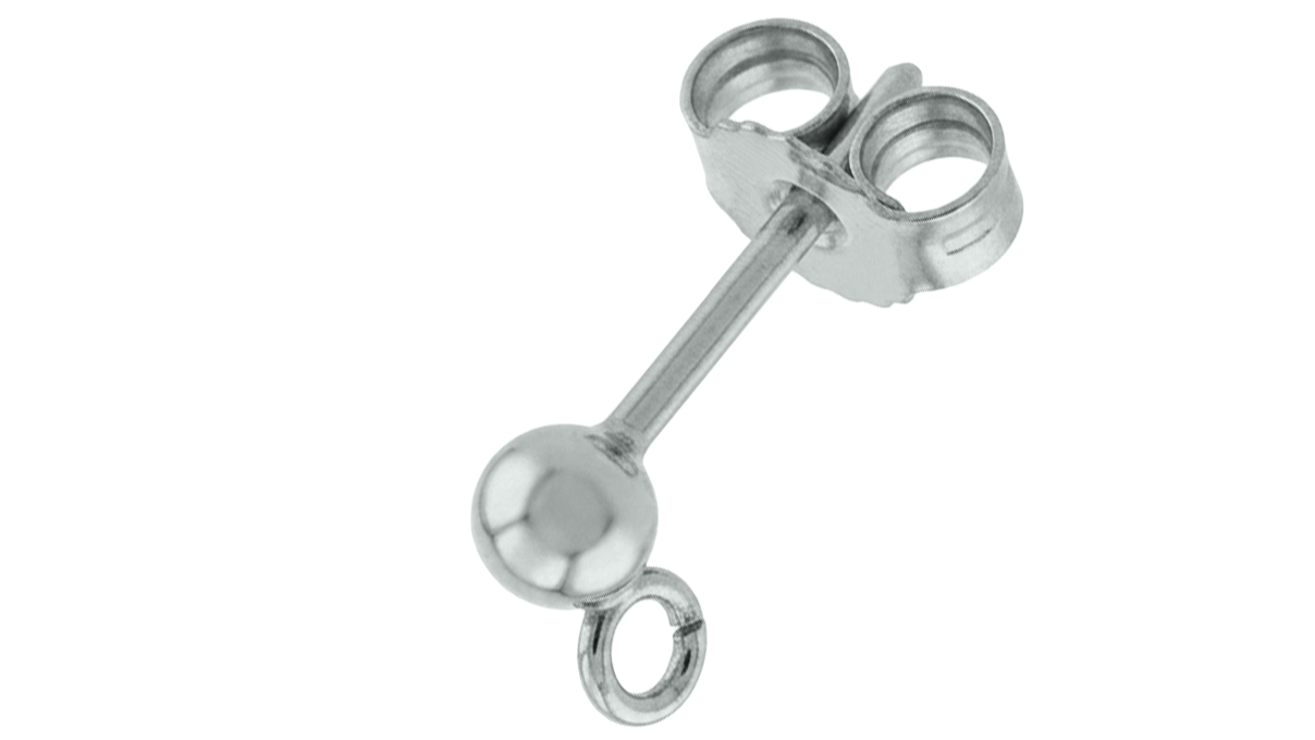Steckbrisuren 925/- Silber mit Kugel und Öse Ø 4,0 mm