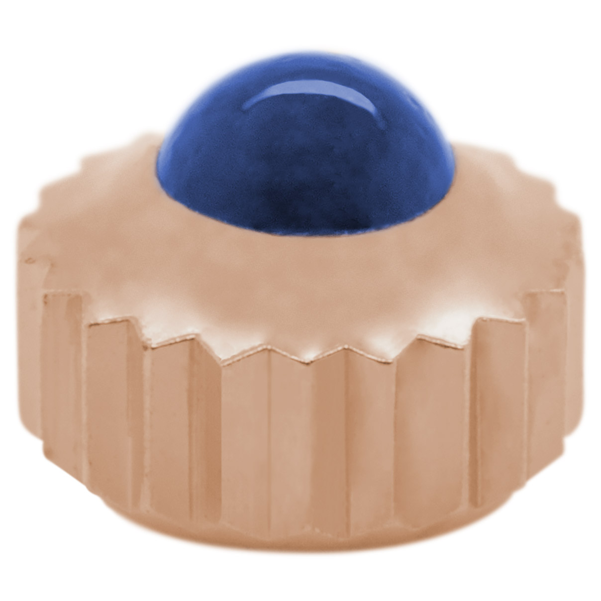 Crown Cabochon 916 C, 3 µm rosé, blue stone, Ø 3 mm, tube 1,6 mm, tap 0,9 mm, waterproof