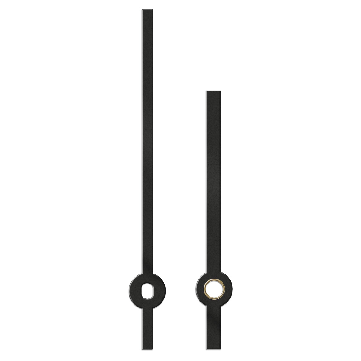Zeigerpaar, Baton, L 76 mm, Alu schwarz, Euro-Lochung