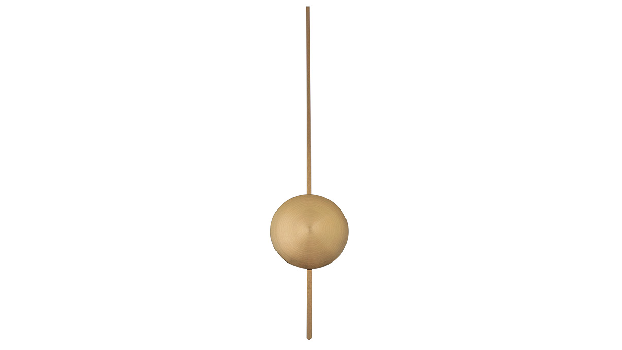 Reloj de péndulo, latón cepillado, Ø 70 x 355 mm