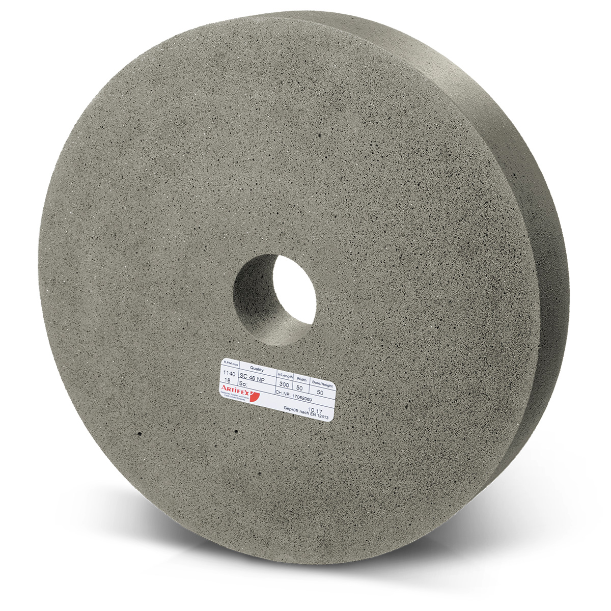 Artifex Schleifscheibe SC 46 MP, Körnung sehr grob, Härte mittel, Ø 300 x 40 mm, Bohrung Ø 50 mm