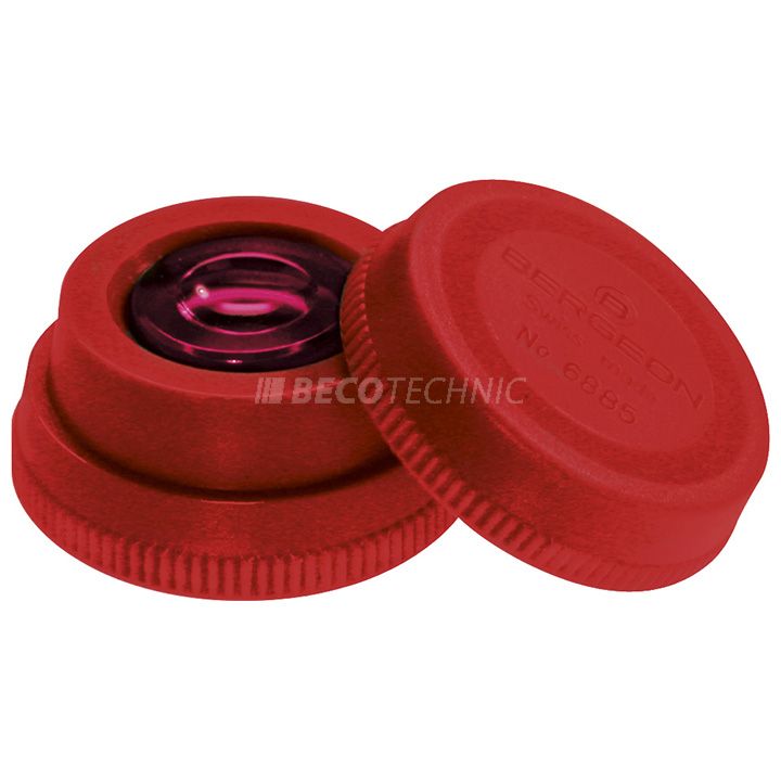 Bergeon roter Ölbehälter aus Kunststoff mit Ölnäpfchen aus rotem Glas Ø 34 mm N° 6885-R