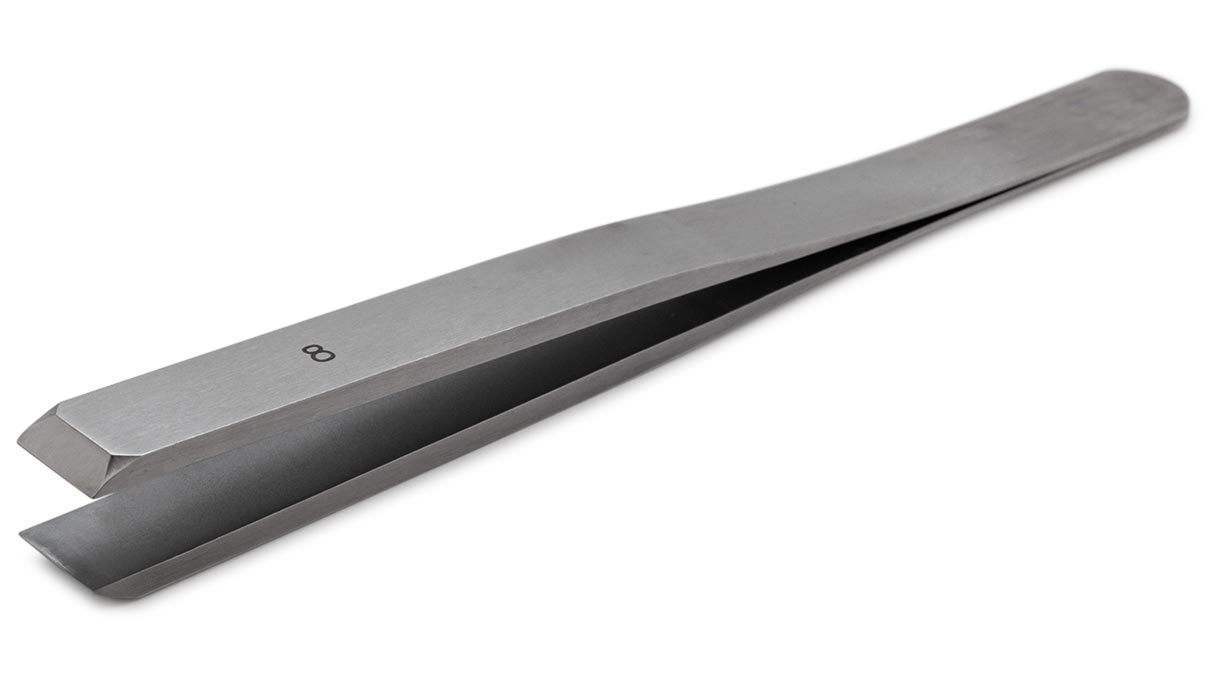 Dumont tweezers, Shape 8, Carbon Steel, 115 mm