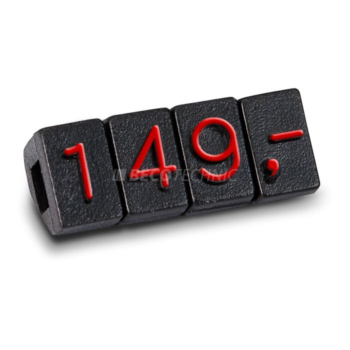 Preisziffer bedruckt mit: "1", Schwarz, Rot, 100 Stück