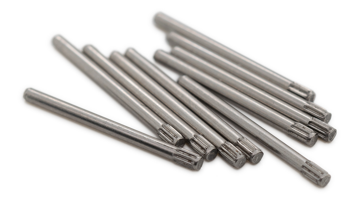 Assortment of bracelet pins, knurled, Ø 1 mm, length 6 - 22 mm, 90 pieces