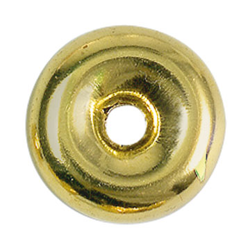 Ketting tussenstuks, holle ringen, doublé geel, glad, Ø 3 x 1 mm