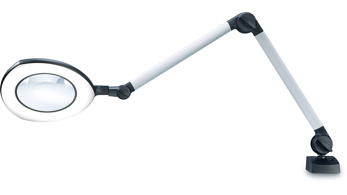 Waldmann Tevisio TVD magnifier luminaire, lens PMMA, 3,5 dpt, 2D-head joint, short arm