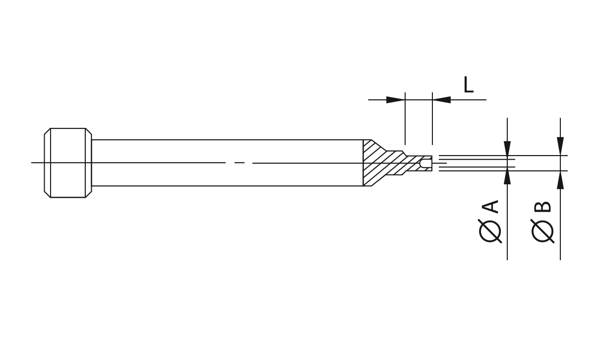 Horia AR AI 04-18 Hohlspitze, A Ø 2 mm, B Ø 2,35 mm, C 15 mm