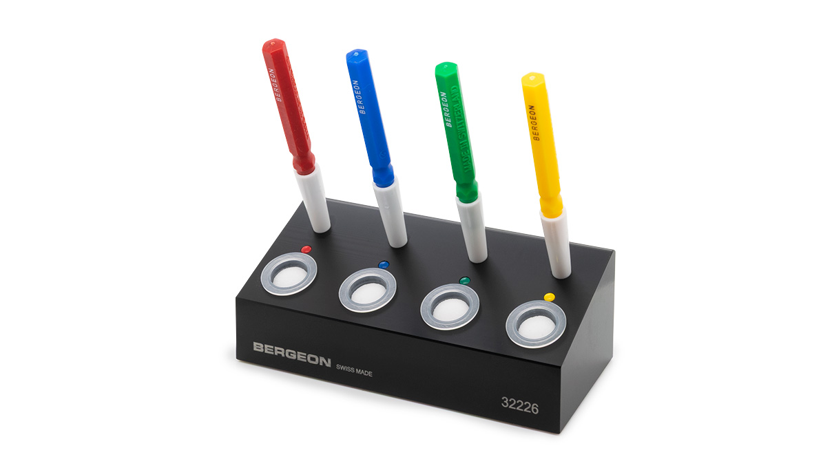Bergeon 32226 Kunststoffsockel mit vier Ölgebern
