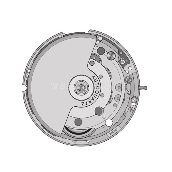 AU-Werk ETA 205.961.1 H1 11 1/2''' DATE3 SC AUTOQUARZ 24H Quarz (Akku) - Vergoldet