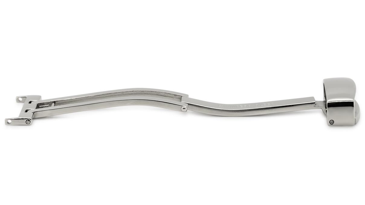 Folding clasps for leather straps, stainless steel, 20 mm