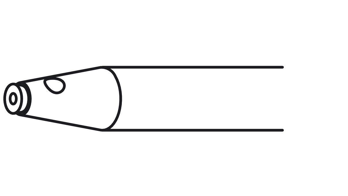 Bergeon 15285-050 Pons, geboord, gedraaid kruisgat, Ø 1,8 mm, binnen Ø 0,6 mm, zilver staal