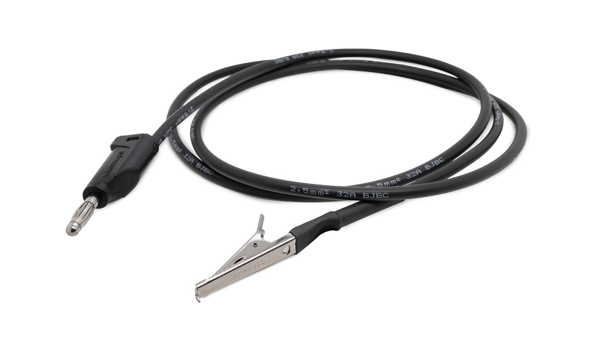 Lampert Kontaktklemme feinverzahnt, Stecker 4 mm, Kabel 1 m