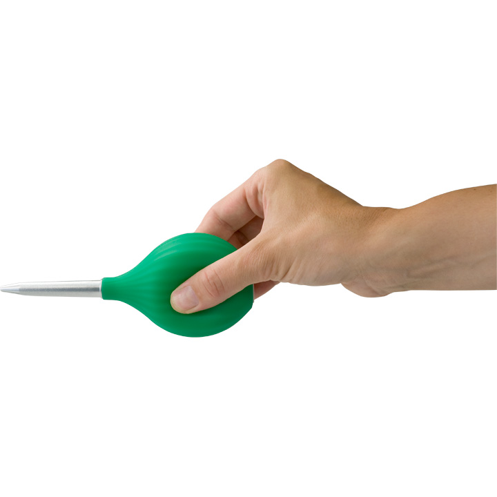 Ventilador blanco con dos extensiones de plástico