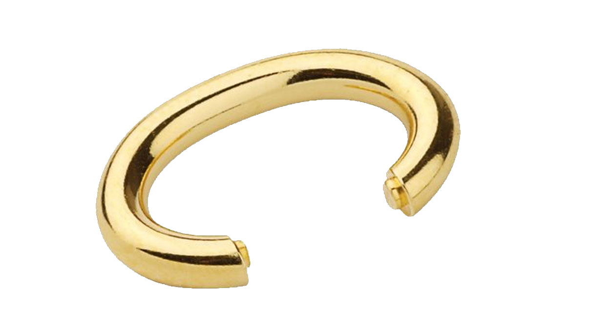 Bows. oval. yellow gilt. 22 mm