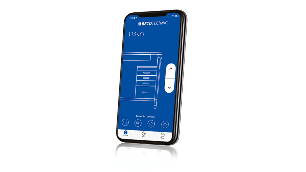 Desk Control App (iOS and Android) for control element 309918, optional equipment for Ergolift Evolution