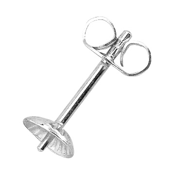 Earring fittings 925/- silver with bowl Ø 4,0 mm