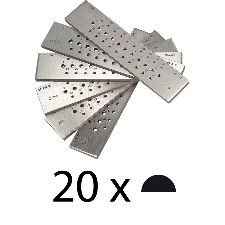 Draw plate halfround 20 holes 3-1 mm