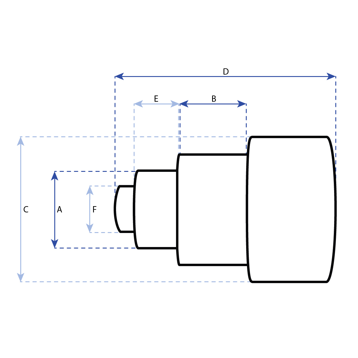 Watertight pusher for chronographs press fit, head Ø 3,0 mm, tube Ø 2,0 mm, spring travel 1,5 mm, gold plated ( 1 micron )