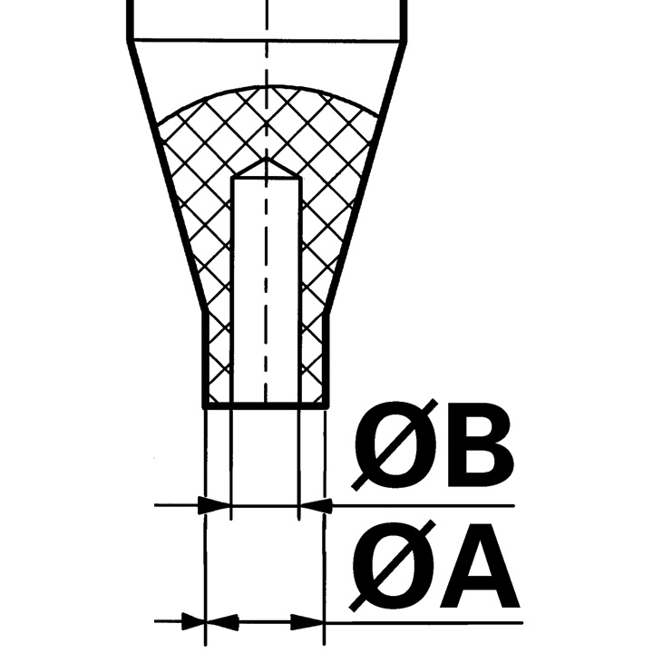 Bergeon 6935-T-120 Einsatz, rot, ØA 2,1 mm, ØB 1,2 mm, für Zeigersetzer