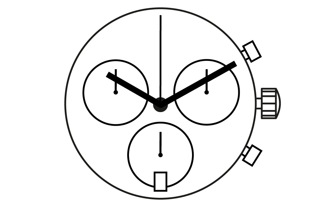 AU-uurwerk RONDA 5040.D 12 1/2``` 3HANDS, DATE6, 3EYES Quartz (395)