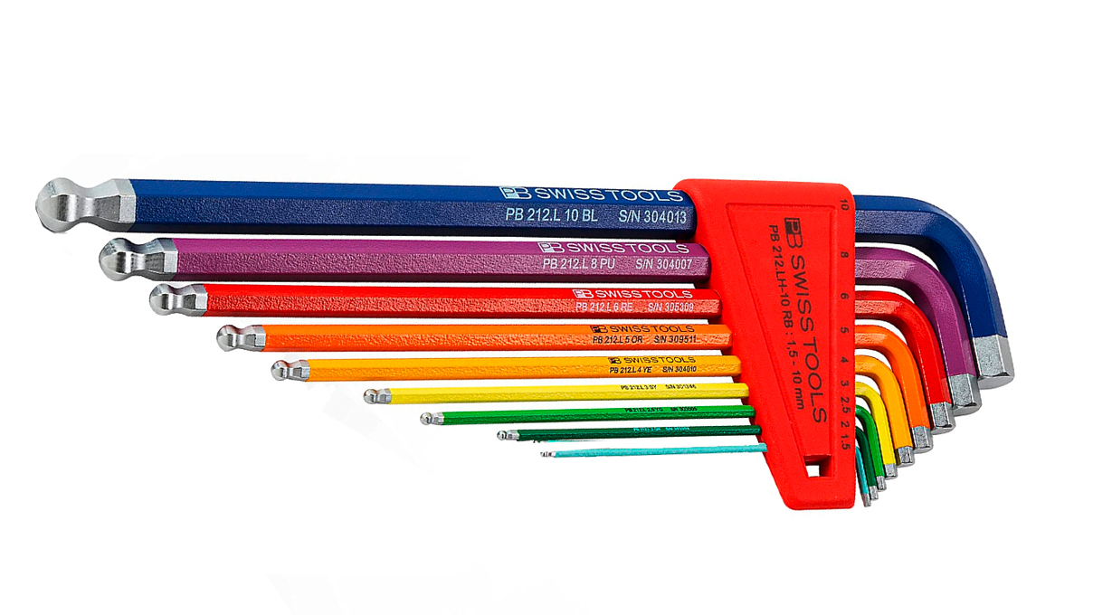 9-piece hex wrench set 1.5/2/2.5/3/4/5/6/8/10 mm with ball head 9-piece hex wrench set 1.5/2/2.5/3/4/5/6/8/10 mm with ball head