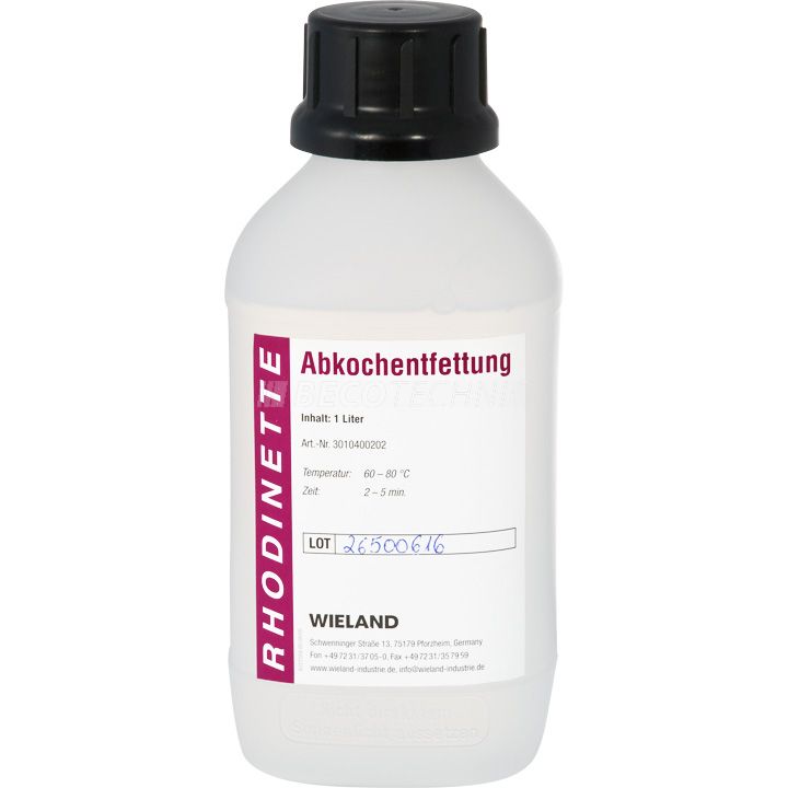 Elektrolytische Entfettung, Abkochentfettung, 1 l