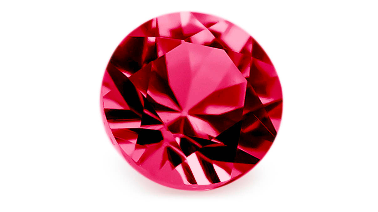 Synthetischer Farbstein, Rubin, rund, Ø 3,5 mm