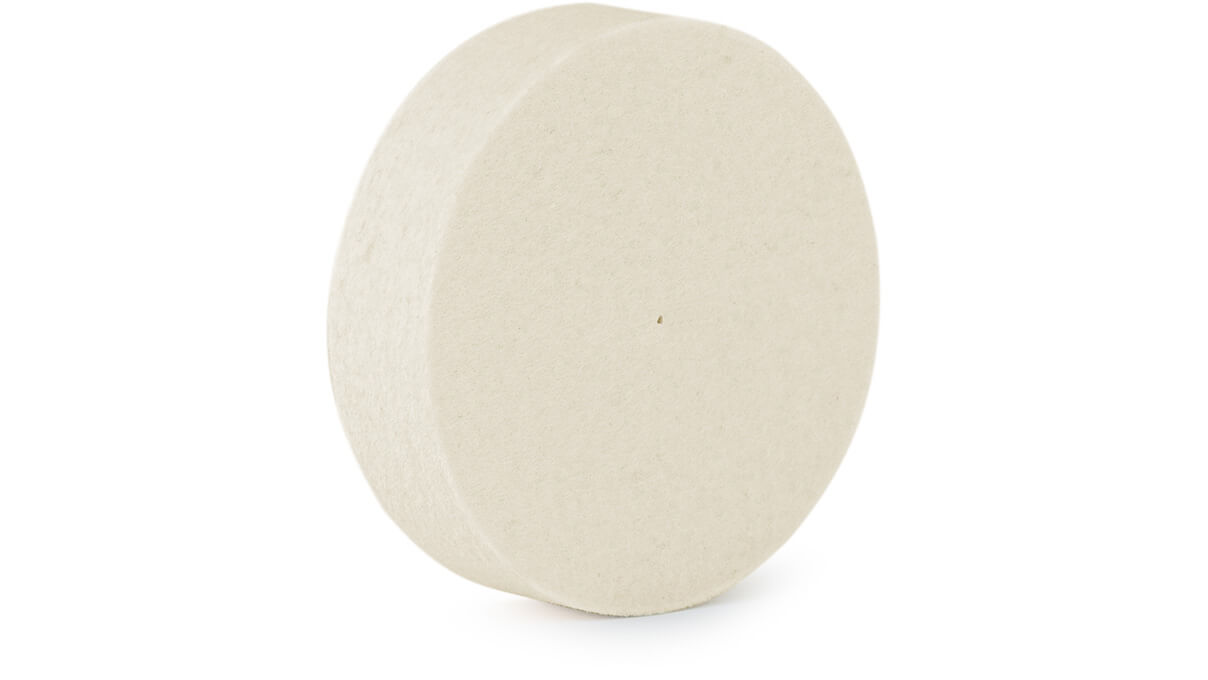 Felt disc, wool felt, white, Ø 80 x 20 mm