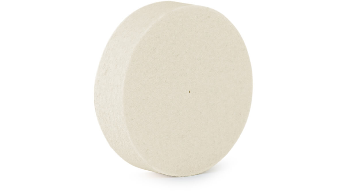 Filzscheibe, Wollfilz, weiß, Ø 80 x 20 mm, mittel