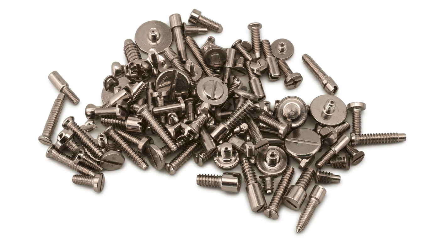 Assortment with screws for fastening the AU works and battery retaining springs, 0.7 g, 1st quality