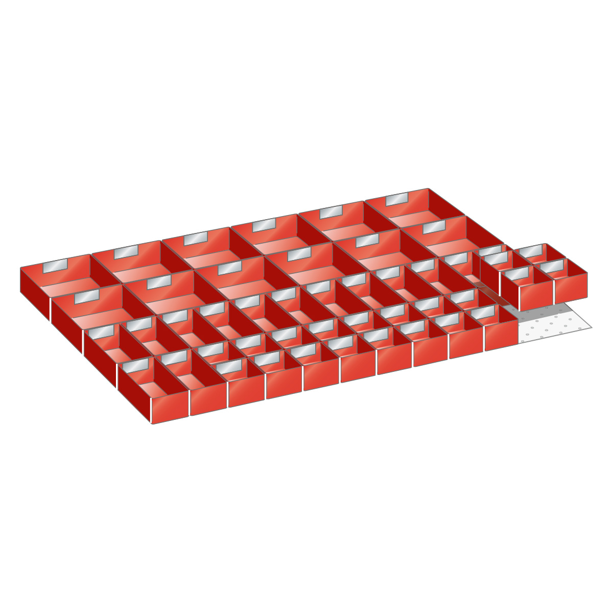 Lista Einsatzkästen, Set für 54 x 36 E mit Fronthöhe 75 mm, 46 Stück