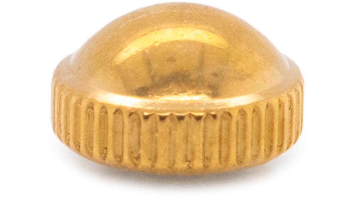 Wasserdichte Krone, Japanische Form, Edelstahl, Gelb, Kopf Ø 3,5 mm, Gewinde Ø 0,8 mm