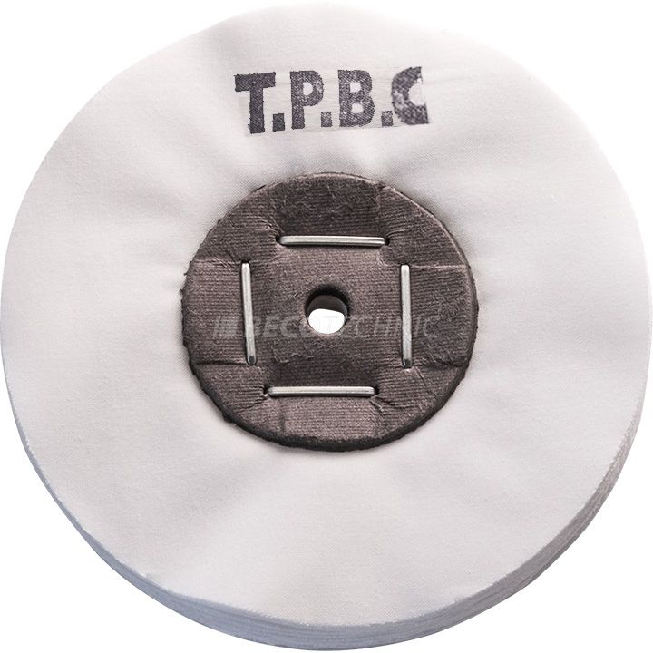 Merard polijstschijf TPBC, katoen, wit, Ø 150 x 20 mm, kartonnen kern