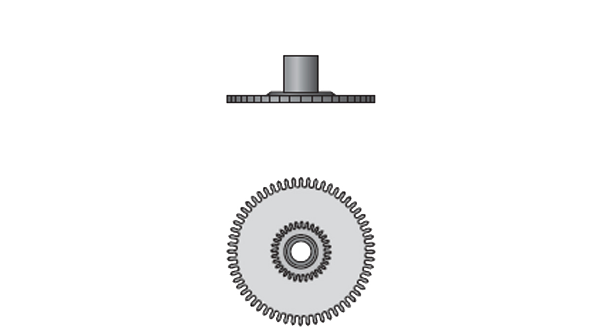 ETA00255.E01001.103 Uurwiel, gemonteerd H3