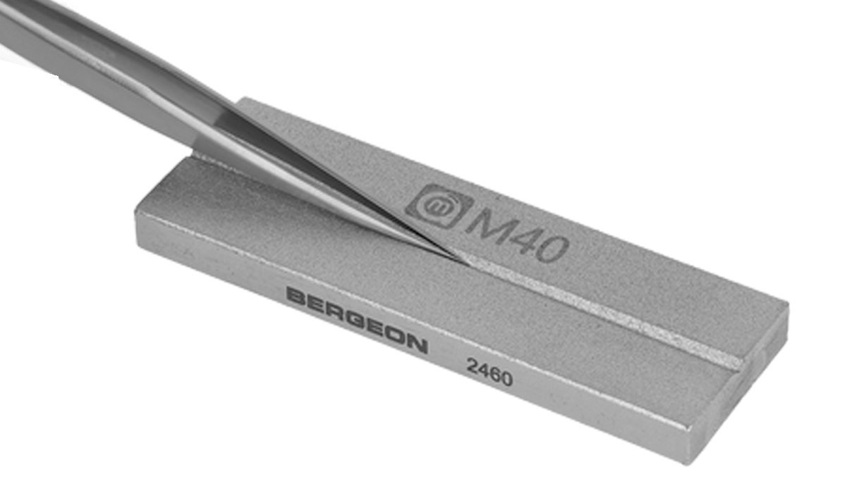 Bergeon 2460 Schleifplatte für Pinzettenspitzen, 6 x 75 x 25 mm
