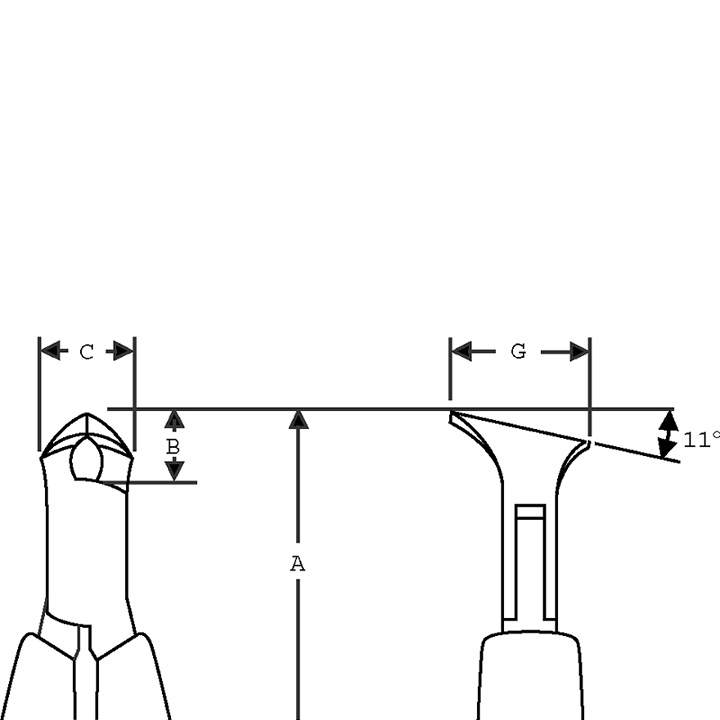 Lindstrom 7291 Schrägvornschneider, Länge 108 mm