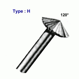 WS SQ cutter type H, double cone, head Ø 3,5 mm, shank 2.35 mm, 6 pieces