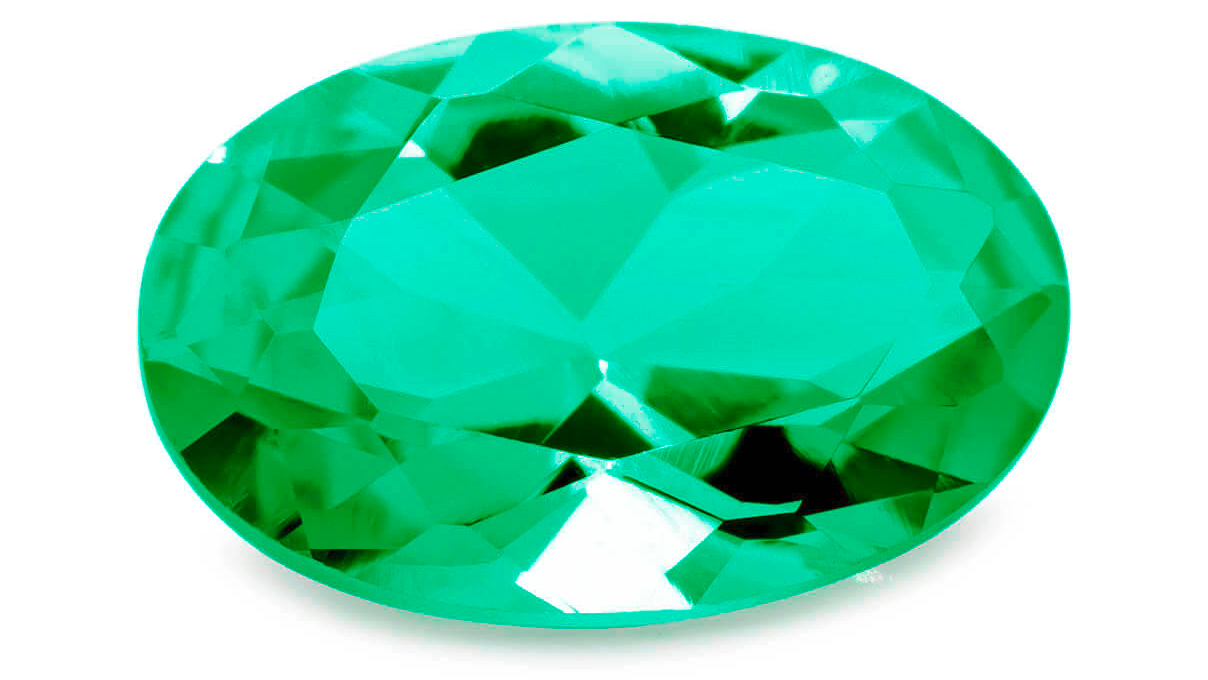 Piedra sintética de color, esmeralda, ovalada, 5 x 3 mm