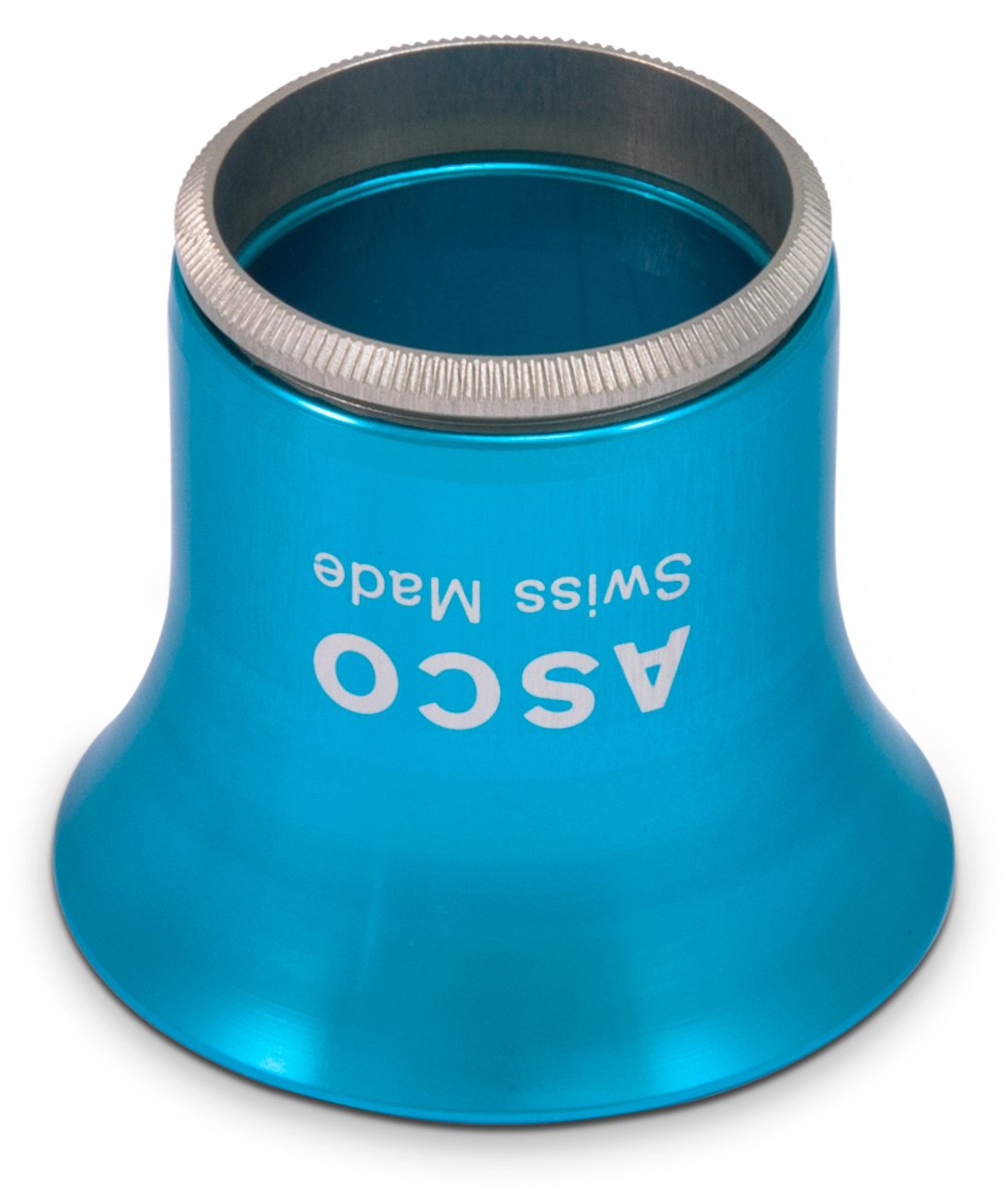 Asco Lupe Aluminium Nr. 4, mit silberfarbenem Ring, Vergrößerung: 2,5x