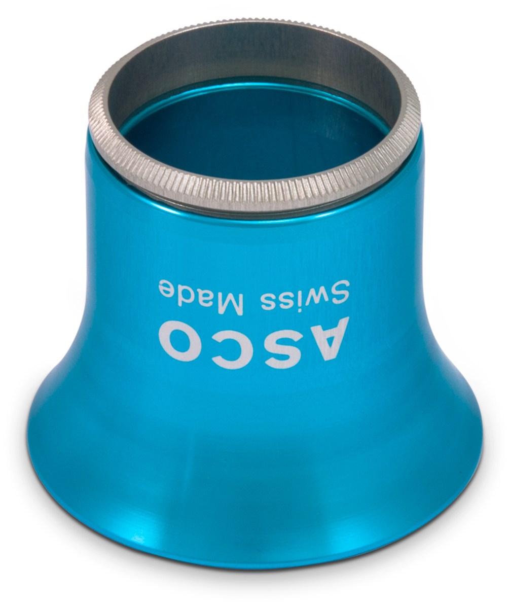 Asco Loep voor horlogemakers type Alu, Vergroting 2,5x, Blauw