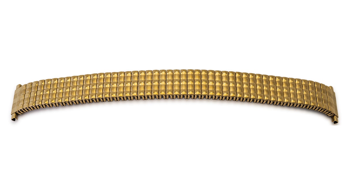 Uhrband Flex, Edelstahl, PVD gold, Breite 14 mm, Anstoß 14 - 16 mm, Länge 155 mm