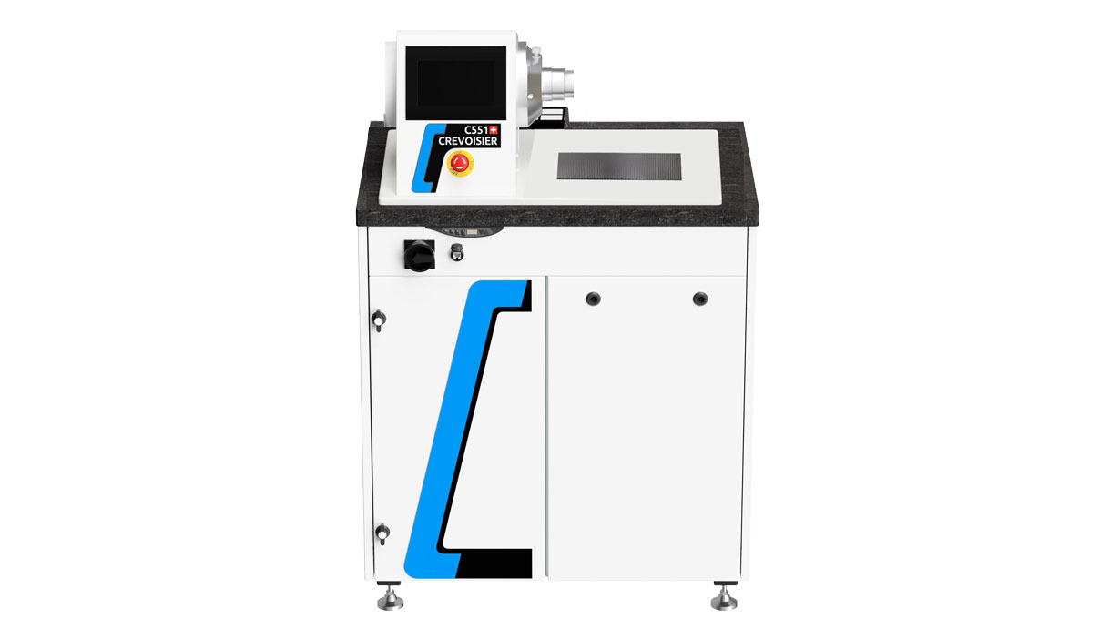 Crevoisier C551 (M12) auf Werktisch S-Line Compact ohne Tischumrandung, inkl. Absaugung, Tischplatte
schieferfarben, Netzteil unten (400 V)