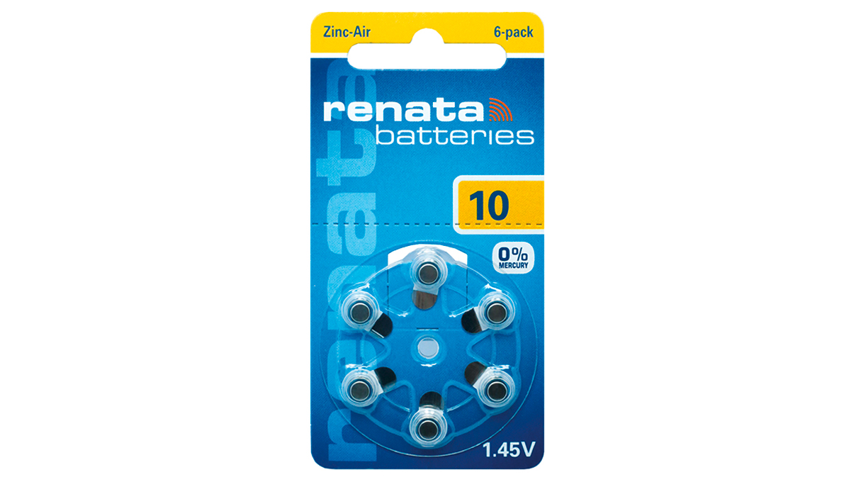 Renata 6 Hörgerätebatterien Nr. 10, Blister