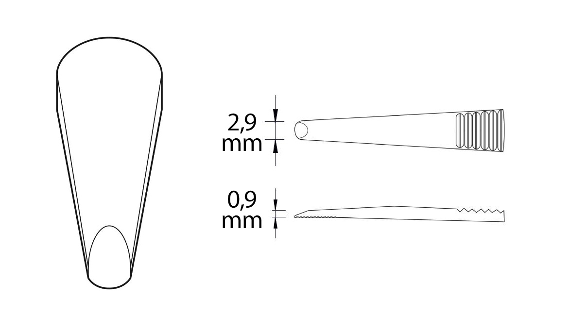 Beco Technic tweezers type 475, stainless steel SA, 135 mm